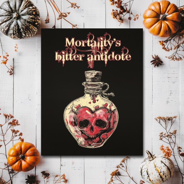 Dark Gothic Skull heart Love Potion Postcard (Creator Uploaded)