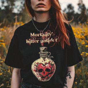 Dark Gothic Skull heart Love Potion  T-Shirt