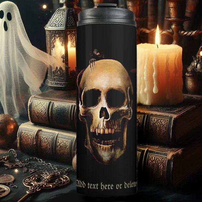 Dark Gothic Skulls Human Black Trio Creature Thermal Tumbler (Creator Uploaded)