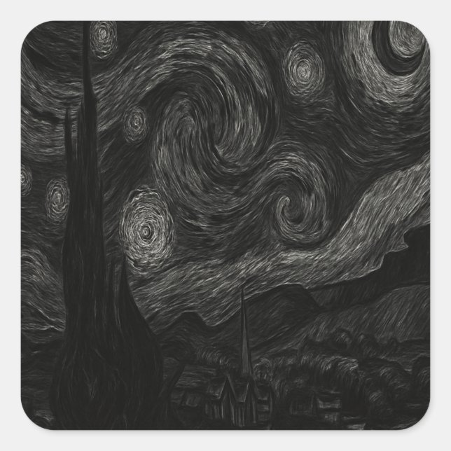 Dark Gothic Starry Night Sticker (Front)