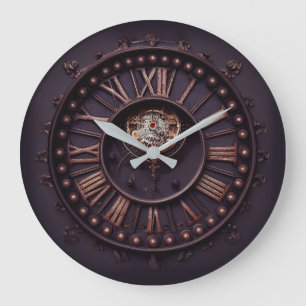 Dark Gothic Steampunk Clock With Roman Numbers