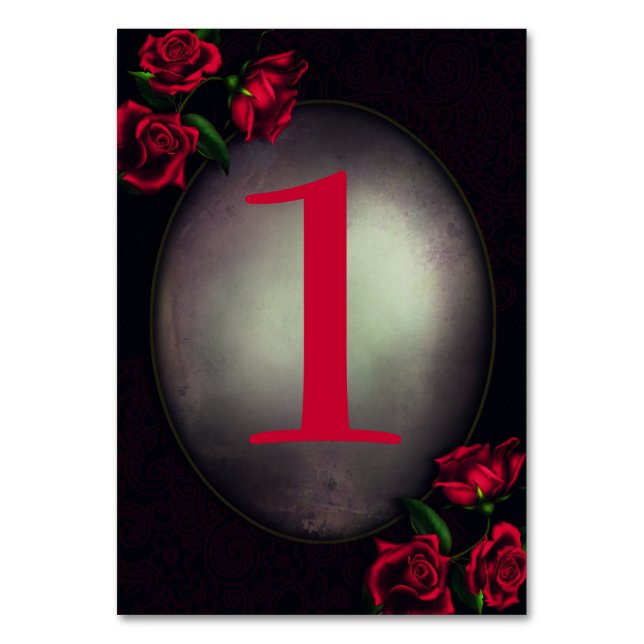 Dark Gothic Table Number (Back)