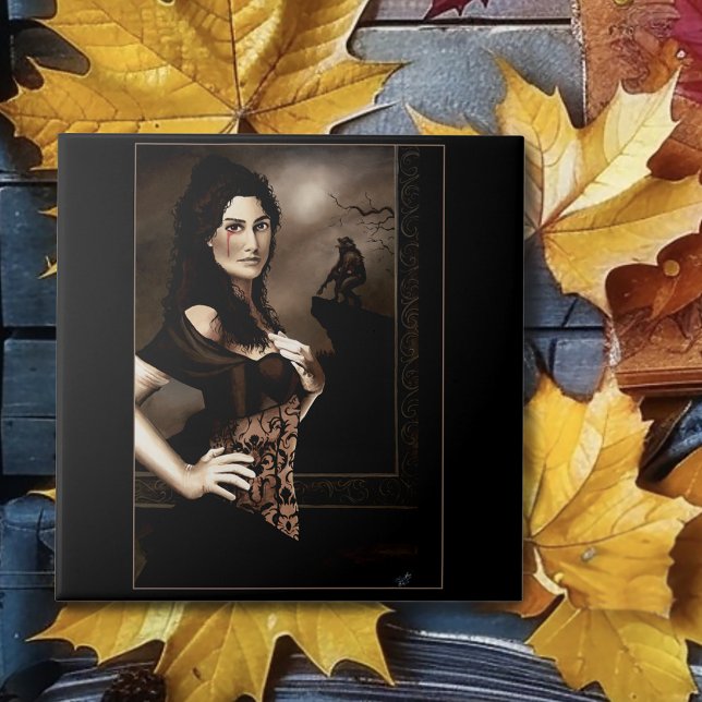 Dark Gothic Vampire Blood Werewolf Love Fantasy Ceramic Tile (Creator Uploaded)