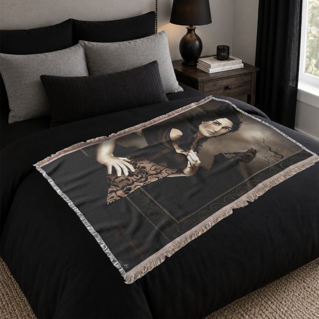 Dark Gothic Vampire Blood Werewolf Love Fantasy Throw Blanket (Creator Uploaded)