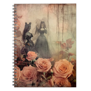 Dark Gothic Victorian Rose Portrait Notebook