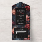 Dark Gothic Vintage Red & Pink Floral Dinner