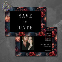 Dark Gothic Vintage Red Pink Floral Photo Wedding