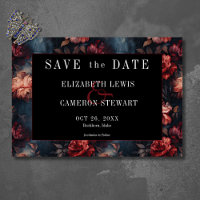 Dark Gothic Vintage Red & Pink Floral Wedding