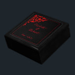 Dark Gothic Wedding Gift Box<br><div class="desc">A dark gothic, romantic wedding design with delicate blood red foliage. Personalise with the bride & groom's names and the date.</div>