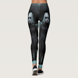 Dark Gothic Zombie Elegance  Leggings