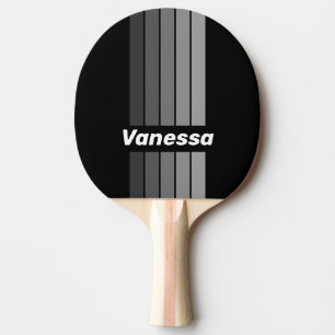 Dark Gradient Rainbow Pin Striping with Name Ping Pong Paddle