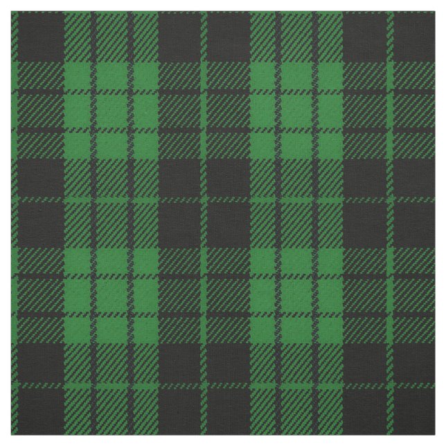 Dark grass green multi black stripe plaid fabric (Swatch)