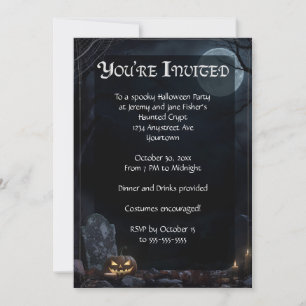 Dark Graveyard Halloween Party Invitation