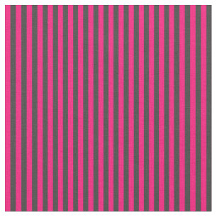 Dark Gray and Hot Pink Stripes Fabric