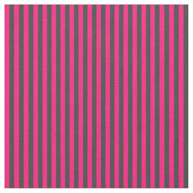 Dark Gray and Hot Pink Stripes Fabric (Close Up)