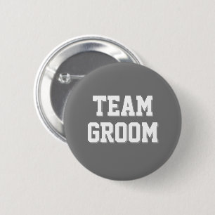 Dark Gray Athletic Letters Team Groom 6 Cm Round Badge