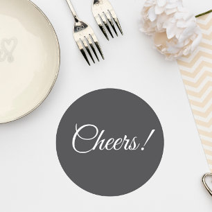 Dark Gray Wedding Cocktail Coaster