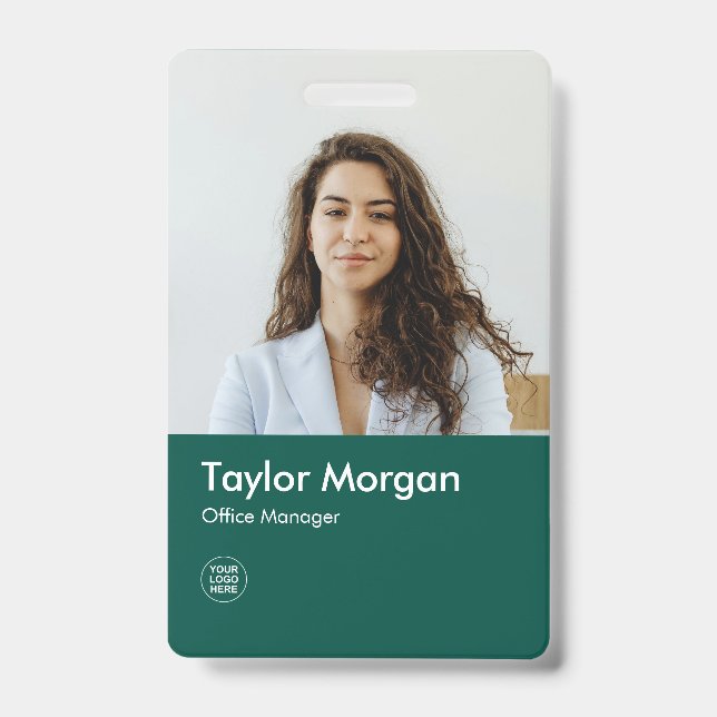 Dark Gree Modern Business ID Card | Employee Badge (Front)