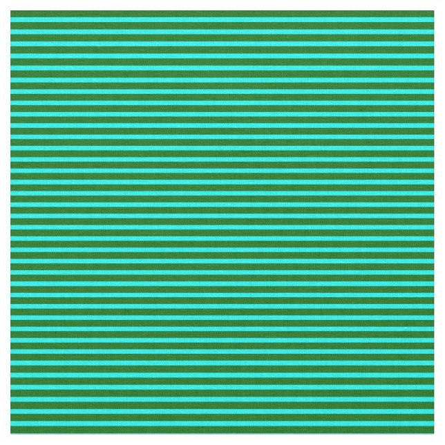 Dark Green and Aqua Lines/Stripes Pattern Fabric (Close Up)