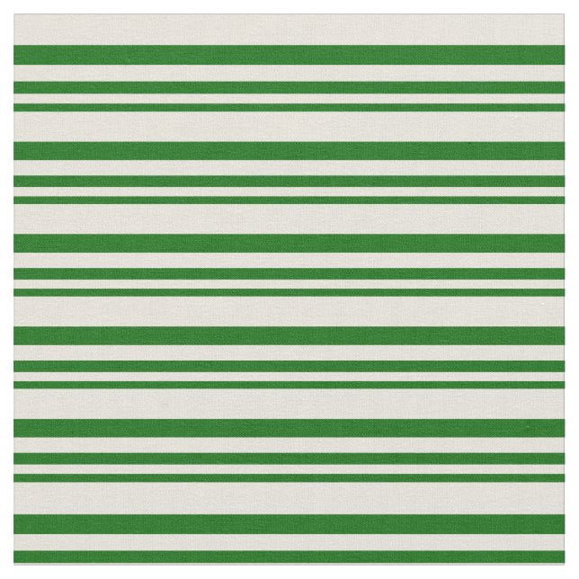 Dark Green and Beige Coloured Lines Fabric (Close Up)