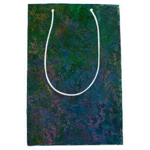 Dark Green and Blue Alcohol Ink Abstract Medium Gift Bag
