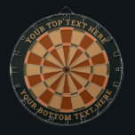 Dark Green and Brown Dartboard with Custom Text<br><div class="desc">Dark green and brown dart board with two custom text areas. You can easily change every colour clicking on customise button.</div>
