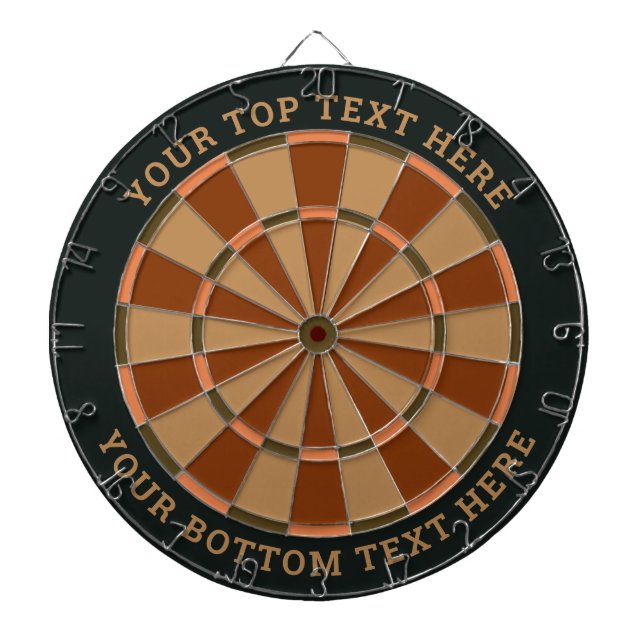 Dark Green and Brown Dartboard with Custom Text (Front)
