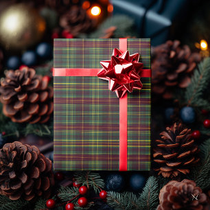 Dark Green and Burgundy Plaid – Traditional  Wrapping Paper