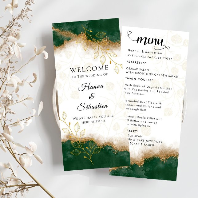 Dark green and gold Wedding Menu (Creator Uploaded)