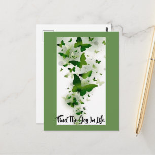 Dark Green and Grey Butterfies Postcard