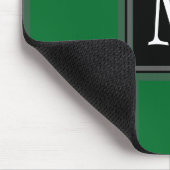 Dark Green and Grey Custom Single Initial Striped Mouse Pad (Corner)
