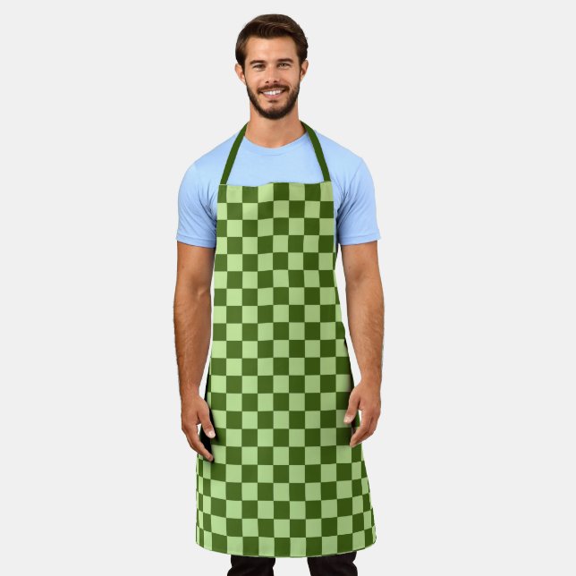 Dark Green and Light Green Checkers  Apron (Worn)