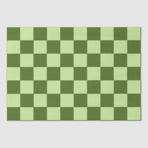 Dark Green and Light Green Checkers   Tissue Paper