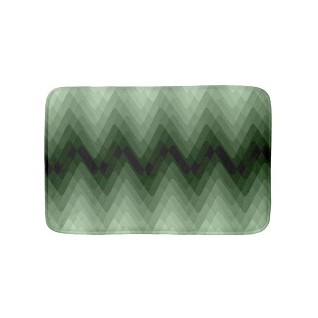 Dark green and mint zigzag. throw pillow bath mat (Front)