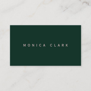 Dark green and pink minimalist business card