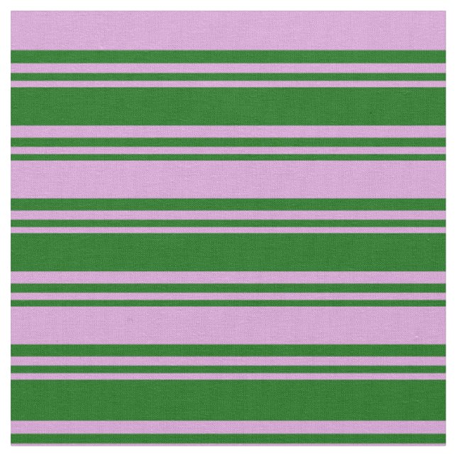 Dark Green and Plum Striped Pattern Fabric (Close Up)