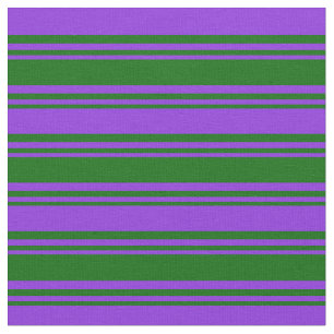 Dark Green and Purple Coloured Stripes Fabric
