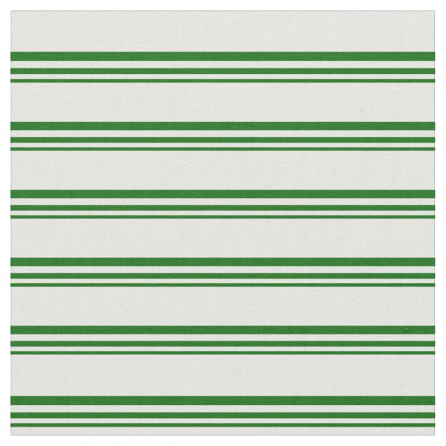 Dark Green and White Coloured Lines Fabric (Close Up)