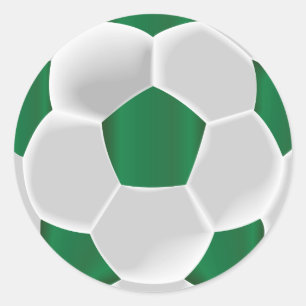 Dark Green and White Soccer Ball Classic Round Sticker