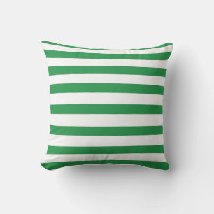 Dark Green and White Stripes Cushion