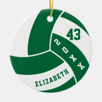 Dark Green and White Volleyball