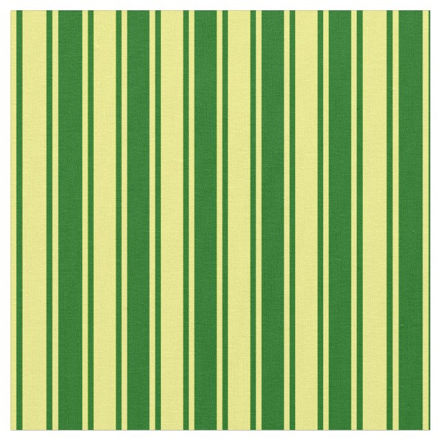 Dark Green and Yellow Coloured Pattern of Stripes Fabric (Close Up)