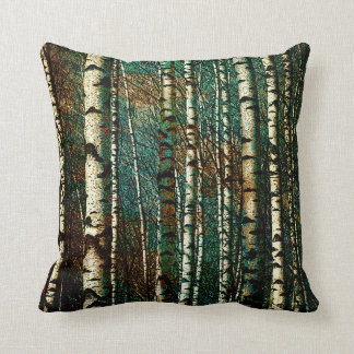 Dark Green Birch Woods Cushion