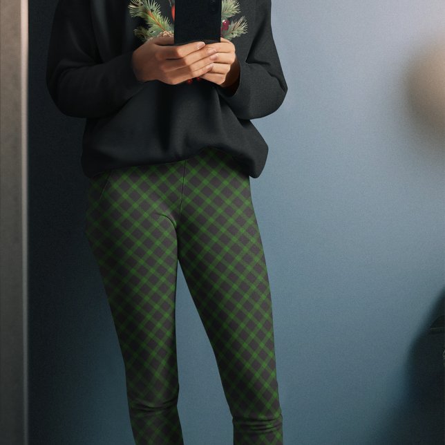 Dark Green Black Check Christmas Pajama Pants (Creator Uploaded)