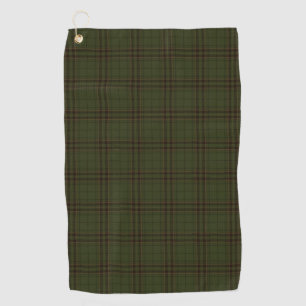 Dark Green Black Tartan Plaid Scottish Pattern Golf Towel