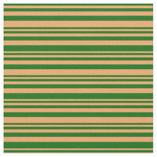 Dark Green & Brown Stripes/Lines Pattern Fabric