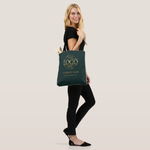 Dark Green Business Company Logo Promotional Gift Tote Bag