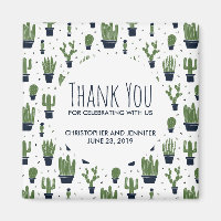 Dark Green Cactus Pattern Rustic Wedding