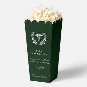 Dark Green Caduceus Medical Graduation Favour Box