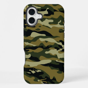 Dark Green Camo iPhone 16 Plus Case